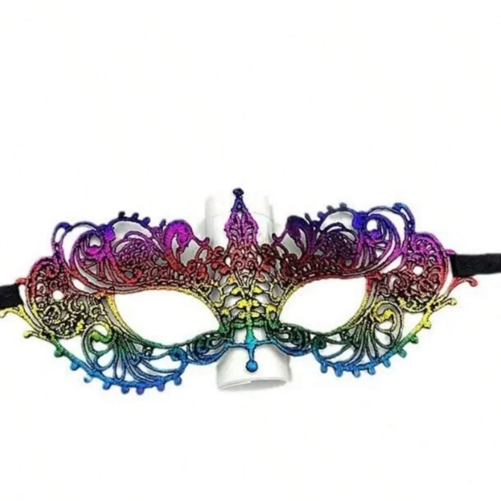 Lace Filigree Masquerade Mask in Rainbow Colors